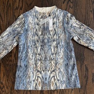 Chicos Knit Top Sequin Reptile Tee Top